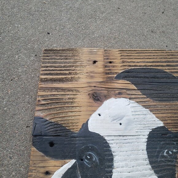 Cow Portrait original‎ Oil Painting Larry Geilenfeldt Rustic Reclaimed Wood - Picture 5 of 9